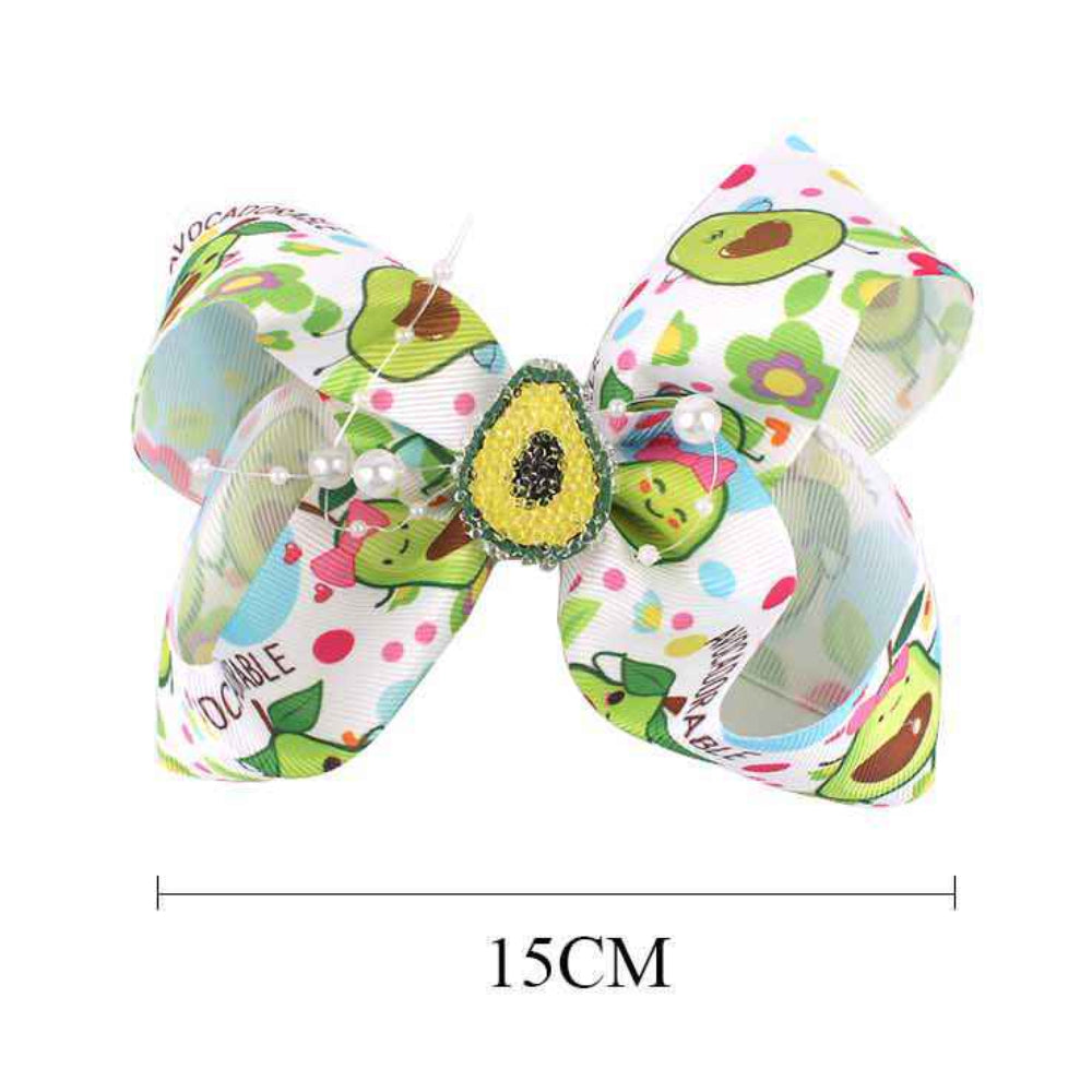 Adorable Avocado Hair Bow Clip - 15CM