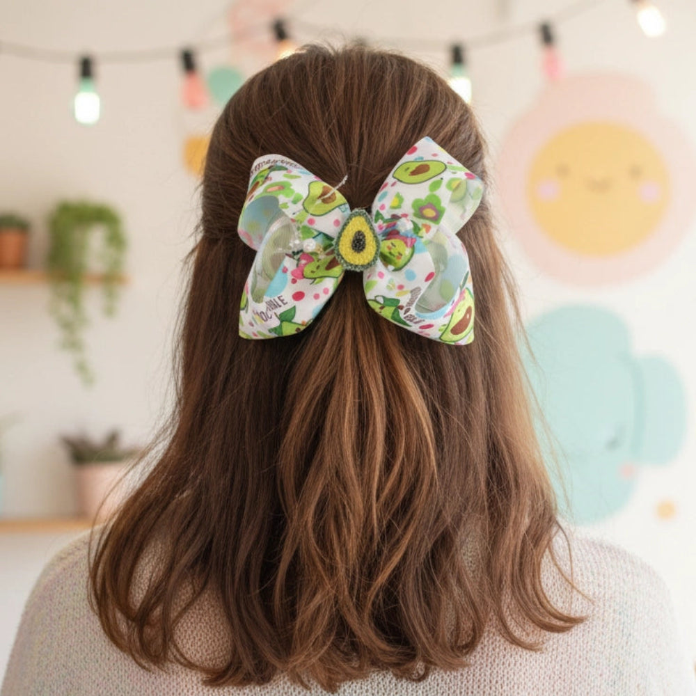 Adorable Avocado Hair Bow Clip - 15CM