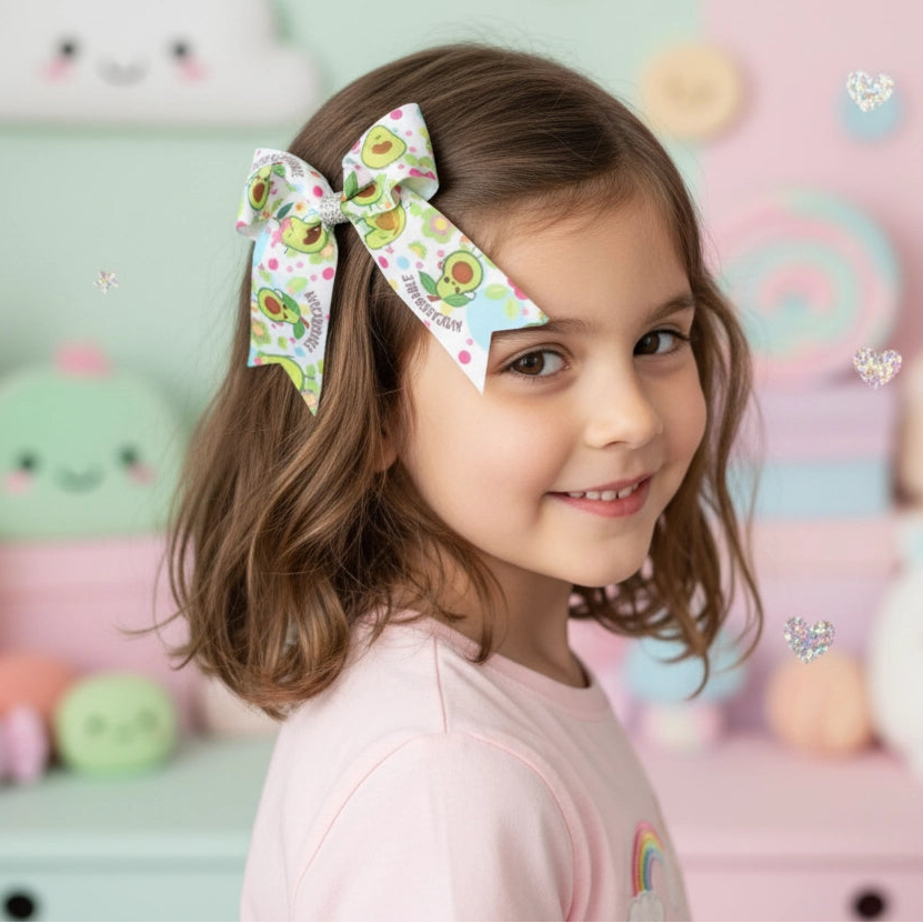 Avocado Dream 9cm Hair Bow Clip