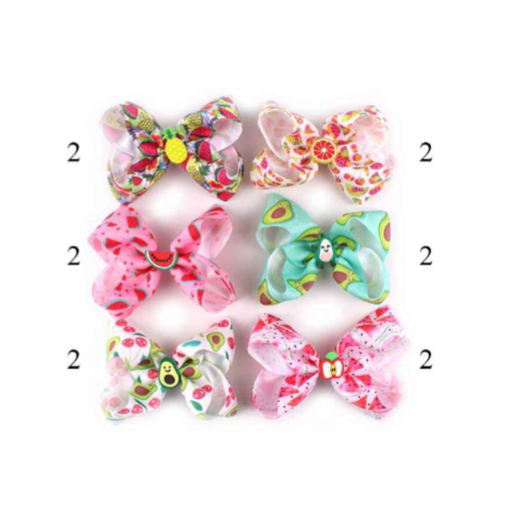 Cute Fruit Pattern Hair Bow Clips