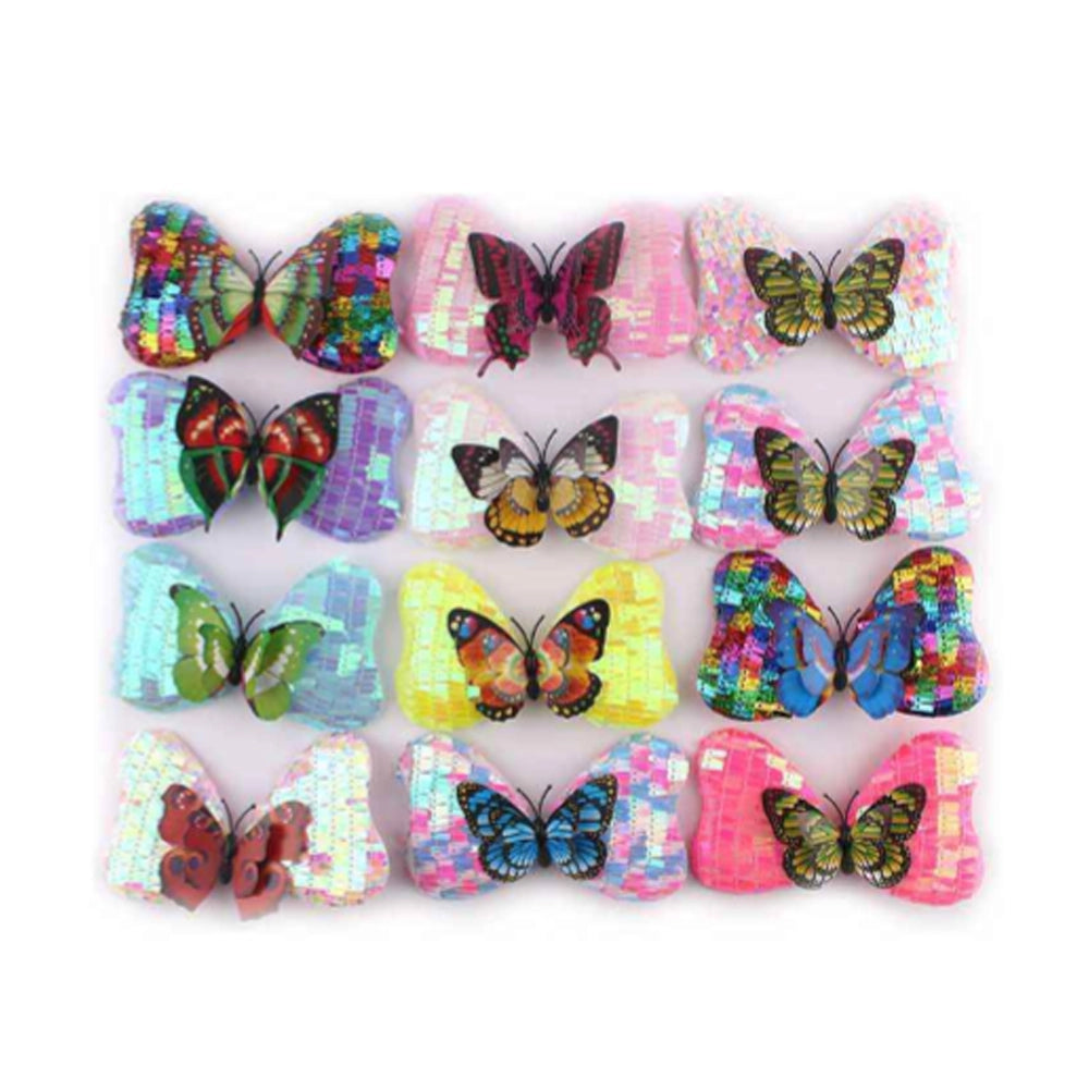 Dazzling Butterfly Sequin Hair Bow Clip