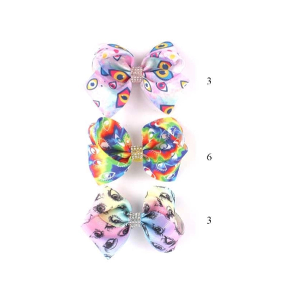 All-Seeing Eye Statement Hair Bow Clip - Rhinestone Goth Alt Fashion