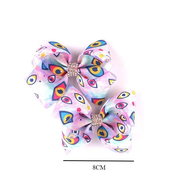 All-Seeing Eye Statement Hair Bow Clip - Rhinestone Goth Alt Fashion