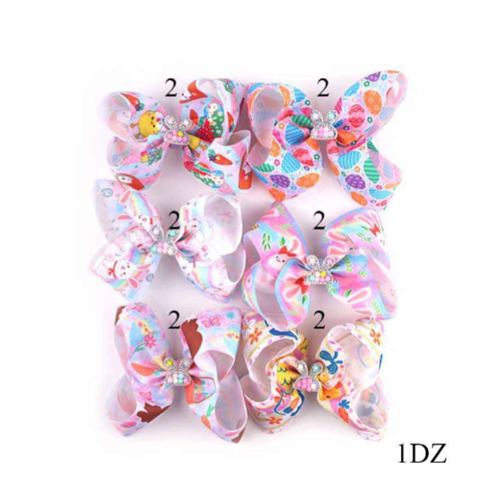 Easter Delight Jumbo Bow Clip - 12CM