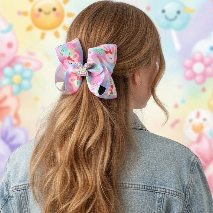 Easter Delight Jumbo Bow Clip - 12CM