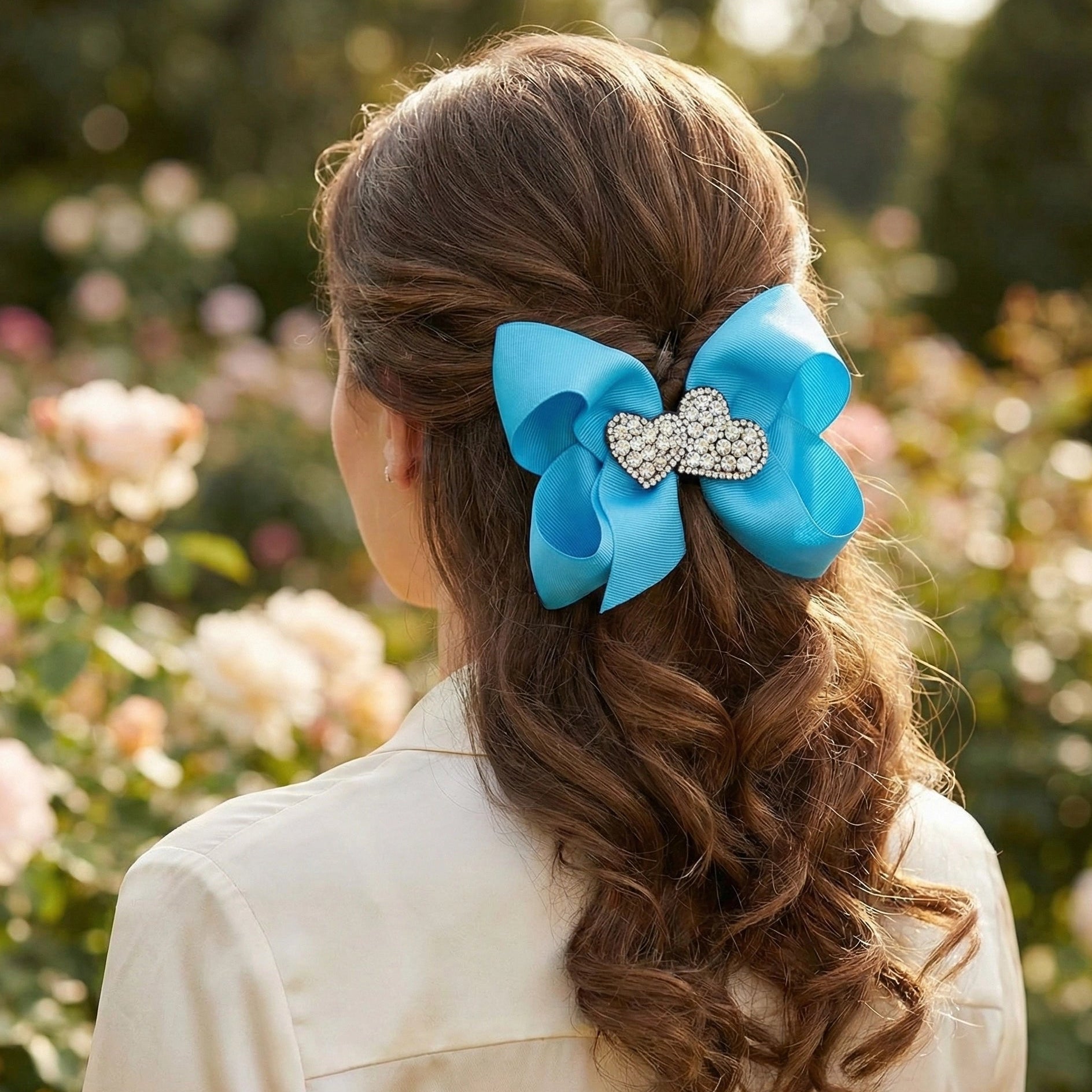 Sparkle Cloud Hair Bows – 15cm Oversized Boutique Bows (1 Dozen Set)