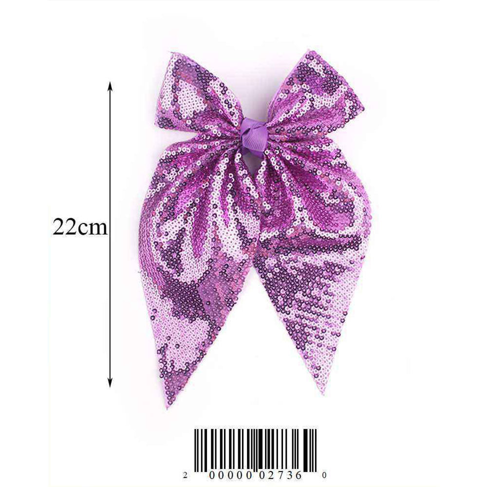 Sparkling Sequin Hair Bows - Large Cheer Style Accessories (MKC-4507)