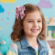 Cute Pastel Character Print Hair Bow Clips