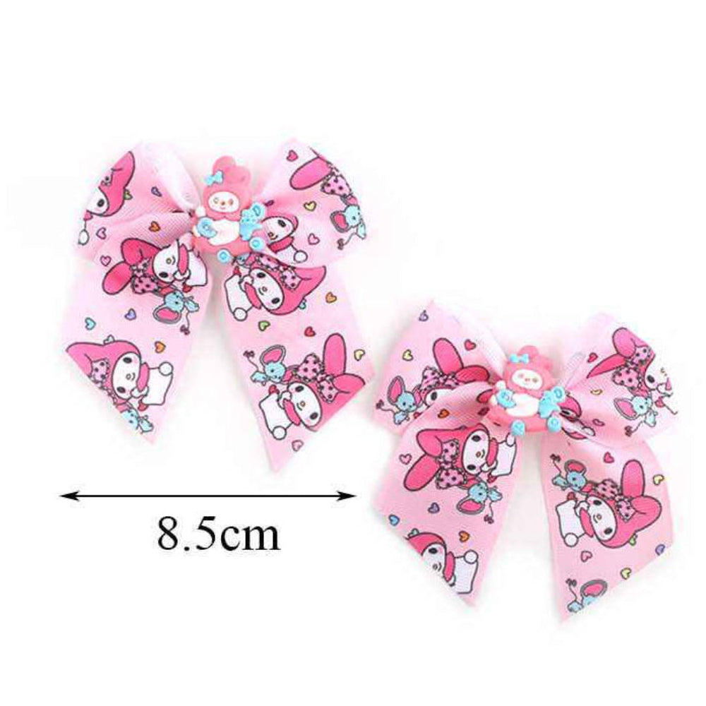 Cute Pastel Character Print Hair Bow Clips