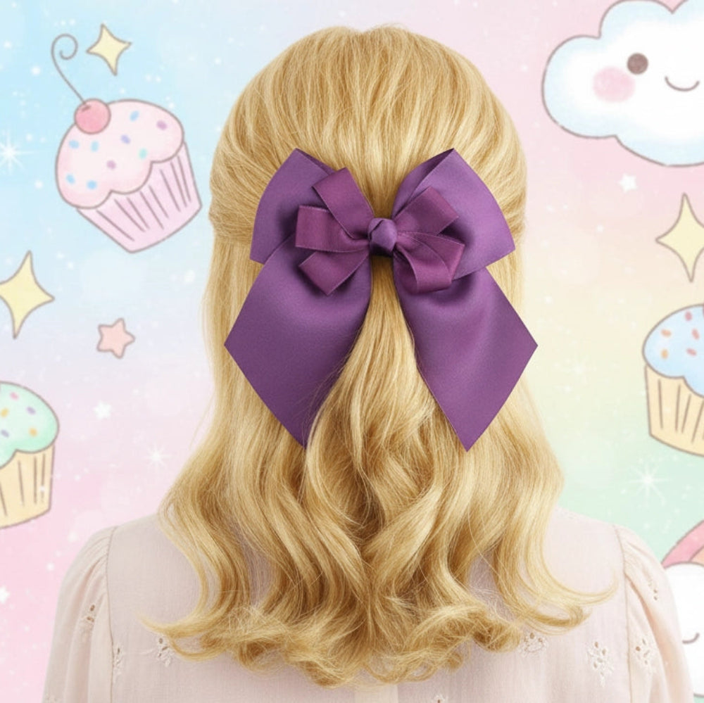 The Statement Bow: Oversized 15cm Solid Color Hair Clips