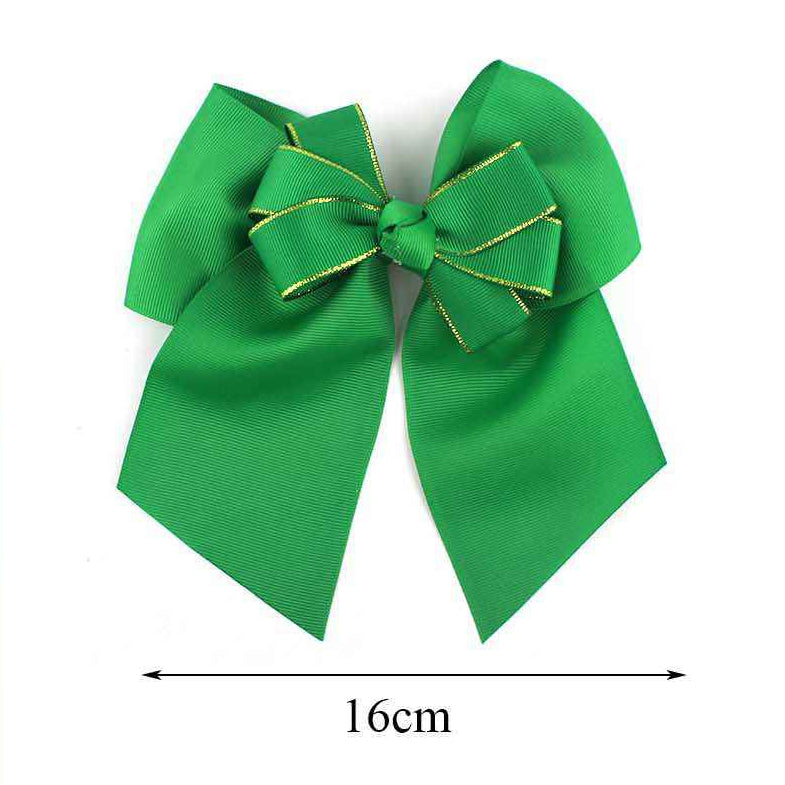 Dazzling Gold-Trimmed Cheer Bow Clips (16cm)