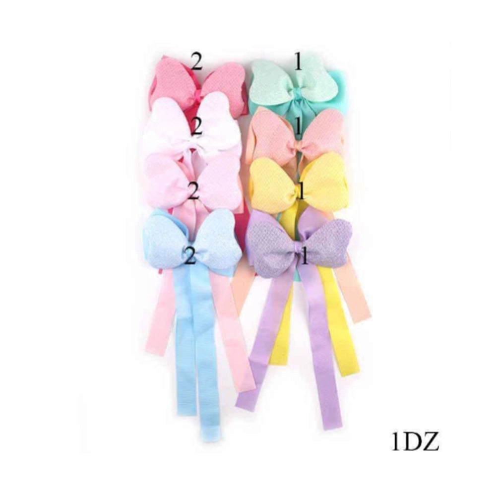 Pastel Dream Long Ribbon Hair Bow Clip (28cm)