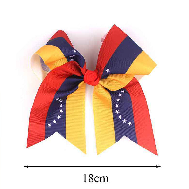Oversized Venezuela Flag Grosgrain Hair Bow (18CM) - Patriotic Fan Accessory