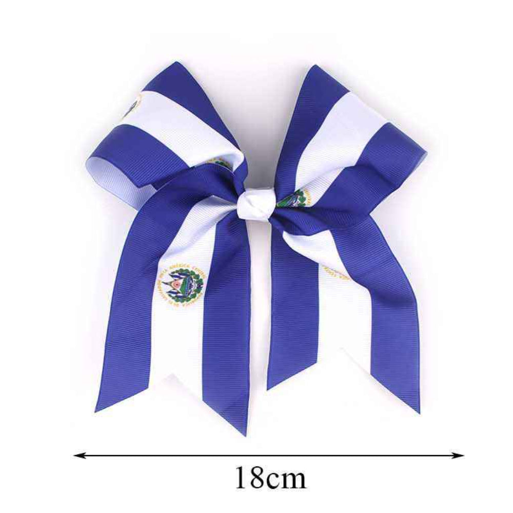 XXL 18cm Bold Stripe Statement Hair Bow