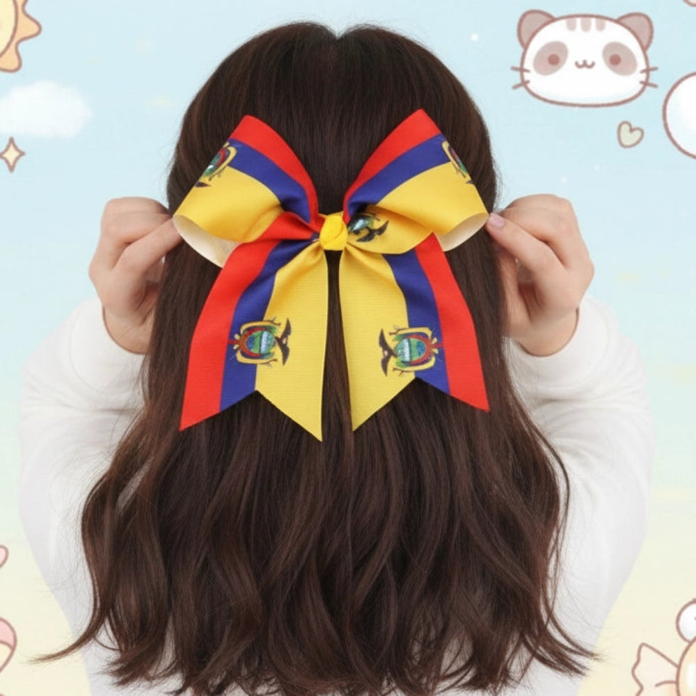XXL 18cm Tri-Color Spirit Statement Hair Bow