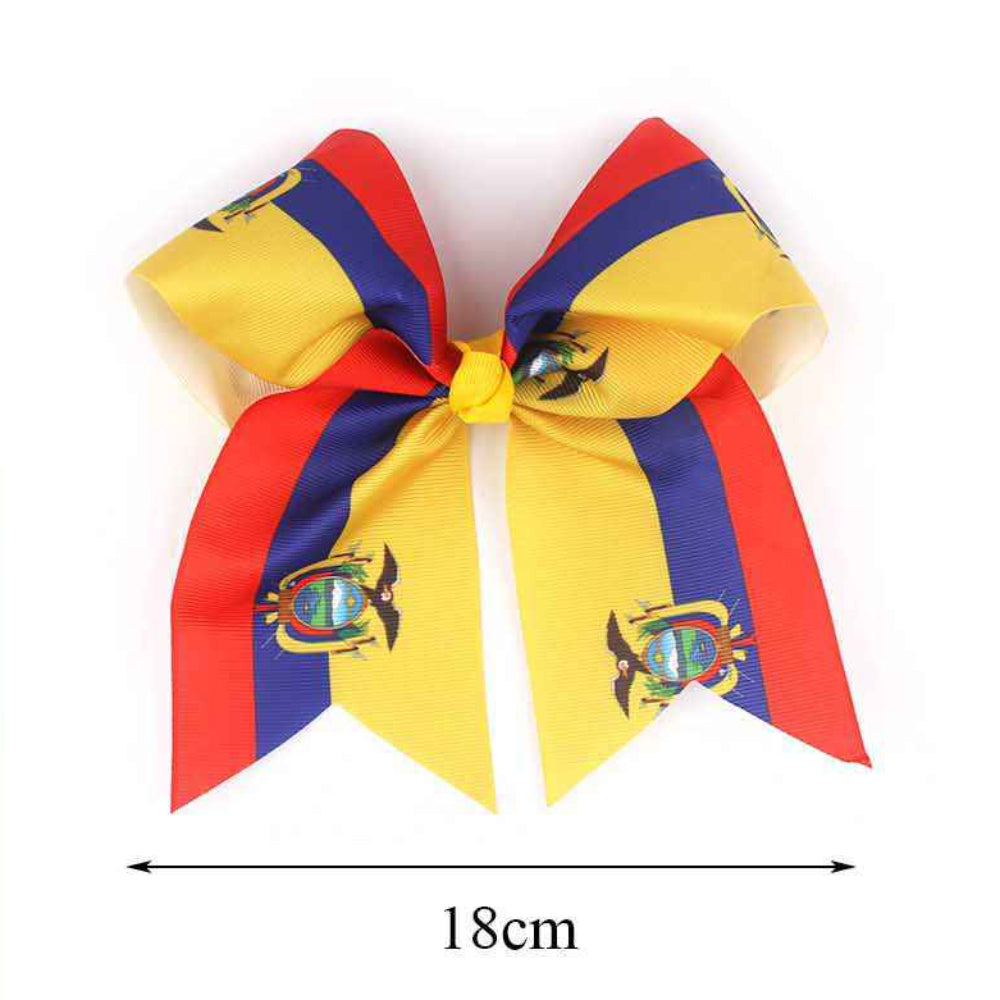 XXL 18cm Tri-Color Spirit Statement Hair Bow