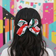 Mexican Flag Jumbo Hair Bow Clip