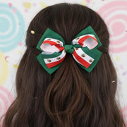 Vibrant Mexican Flag Bow Hair Clip - 13CM Grosgrain Ribbon