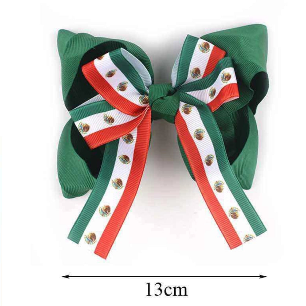 MX Viva México! Flag Ribbon Hair Bow Clip