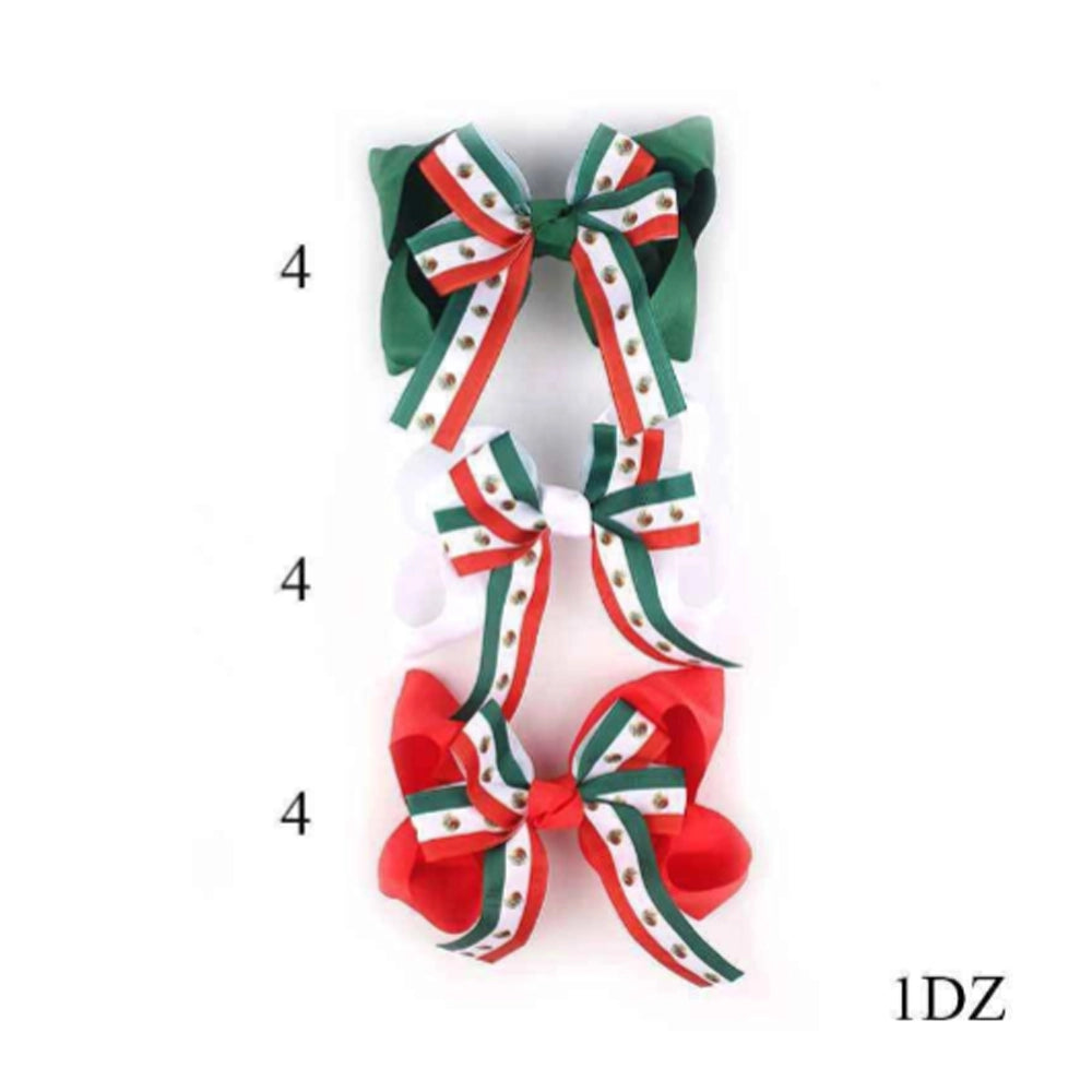 MX Viva México! Flag Ribbon Hair Bow Clip