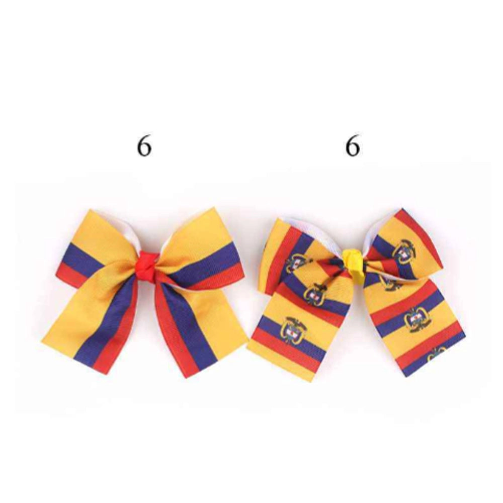 Vibrant Colombian Flag Grosgrain Hair Bow (9CM) - Patriotic Fan Accessory