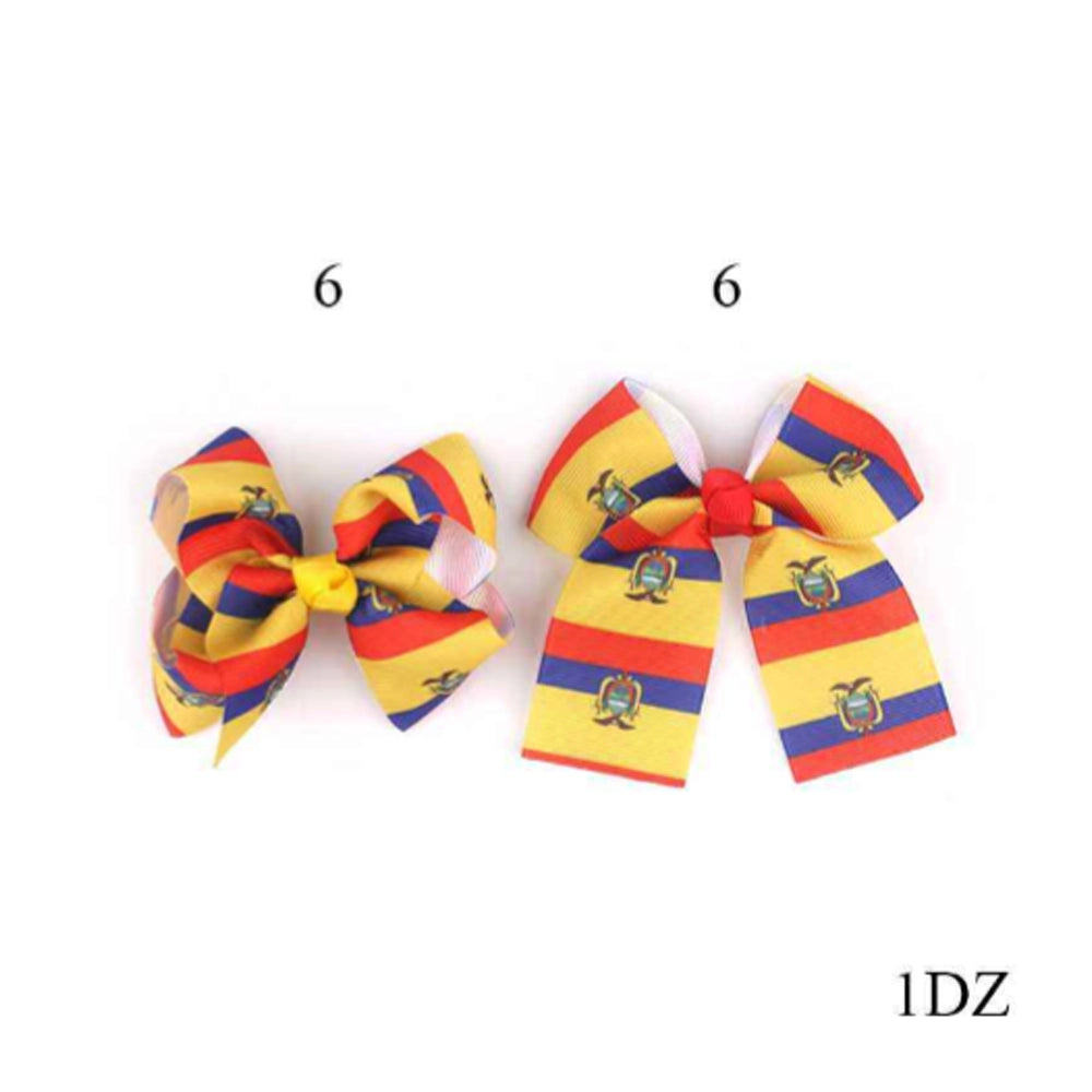 Fan Spirit 9cm Tri-Color Hair Bow Clip