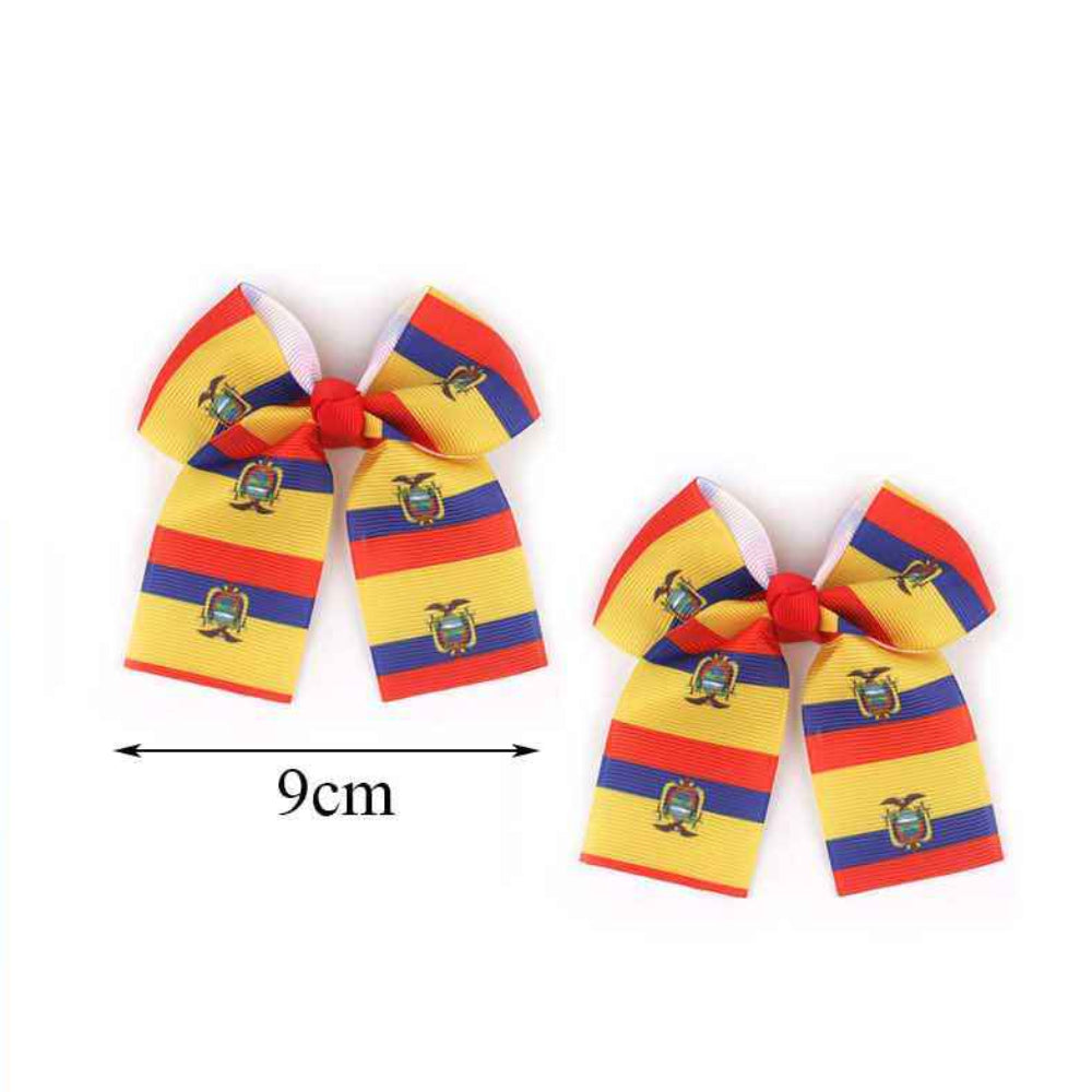 Fan Spirit 9cm Tri-Color Hair Bow Clip