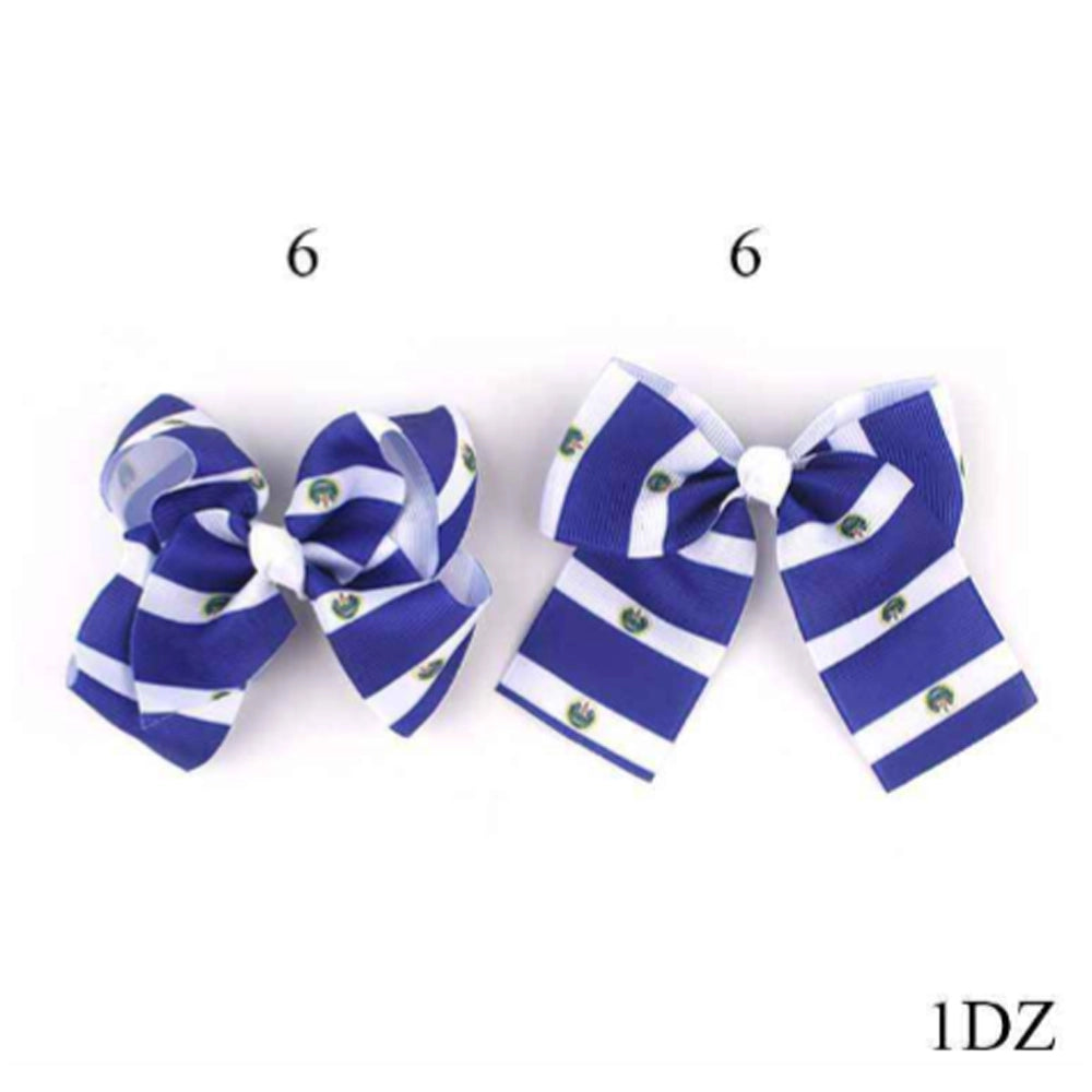 Game Day Stripe 9cm Hair Bow Clip