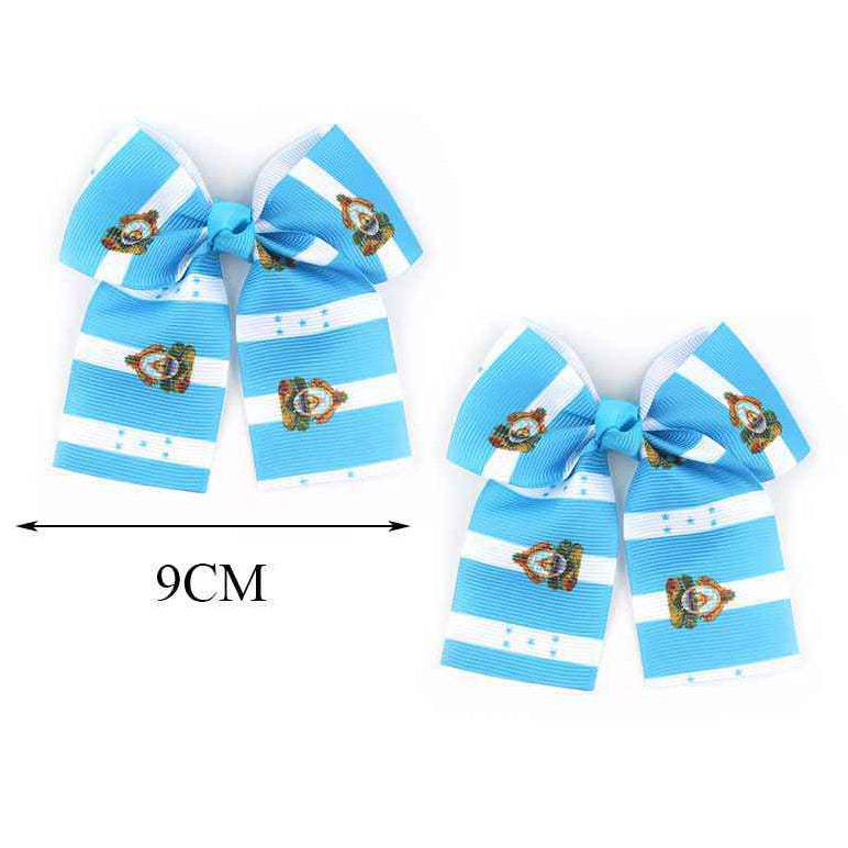Sky Blue Fan Spirit 9cm Hair Bow Clip