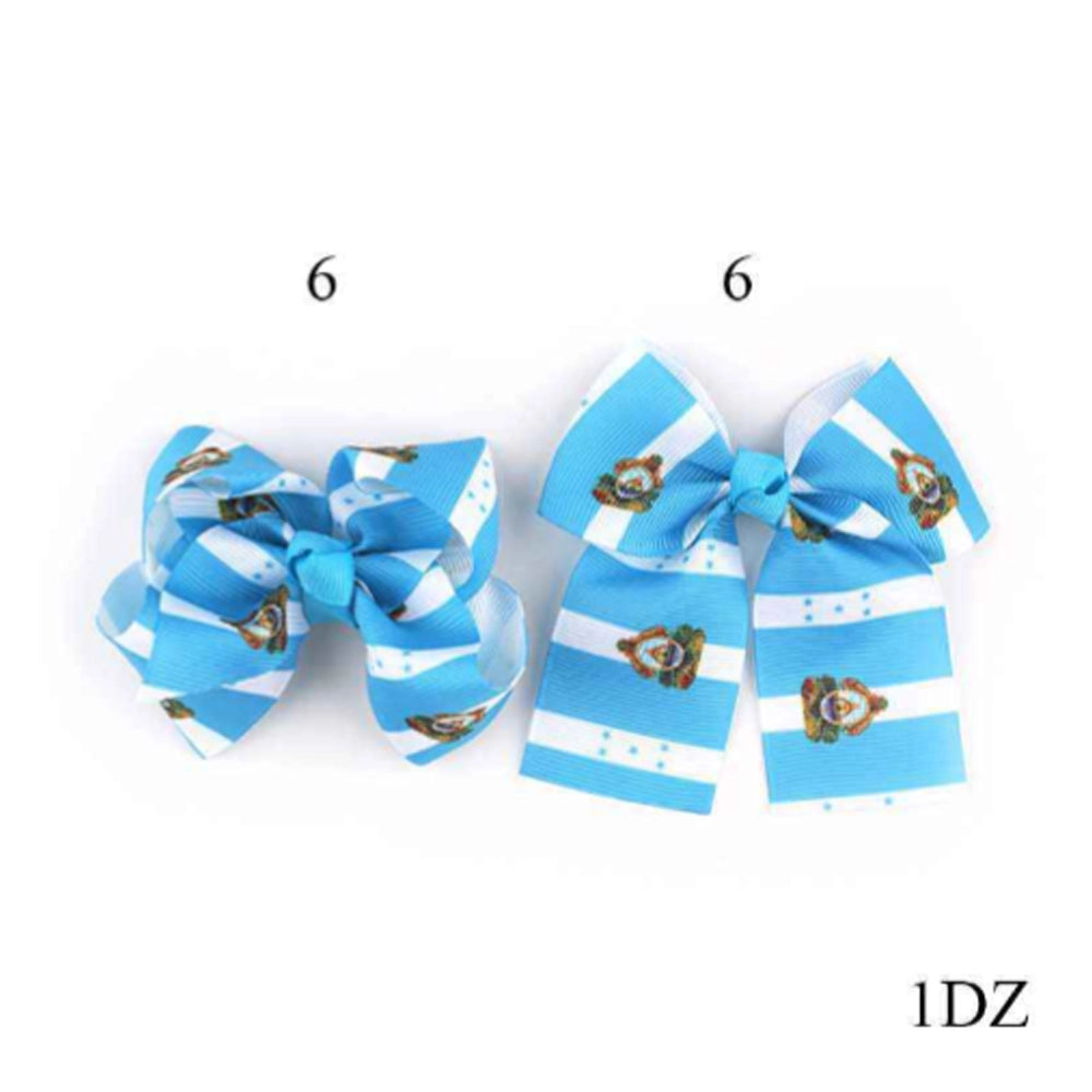 Sky Blue Fan Spirit 9cm Hair Bow Clip