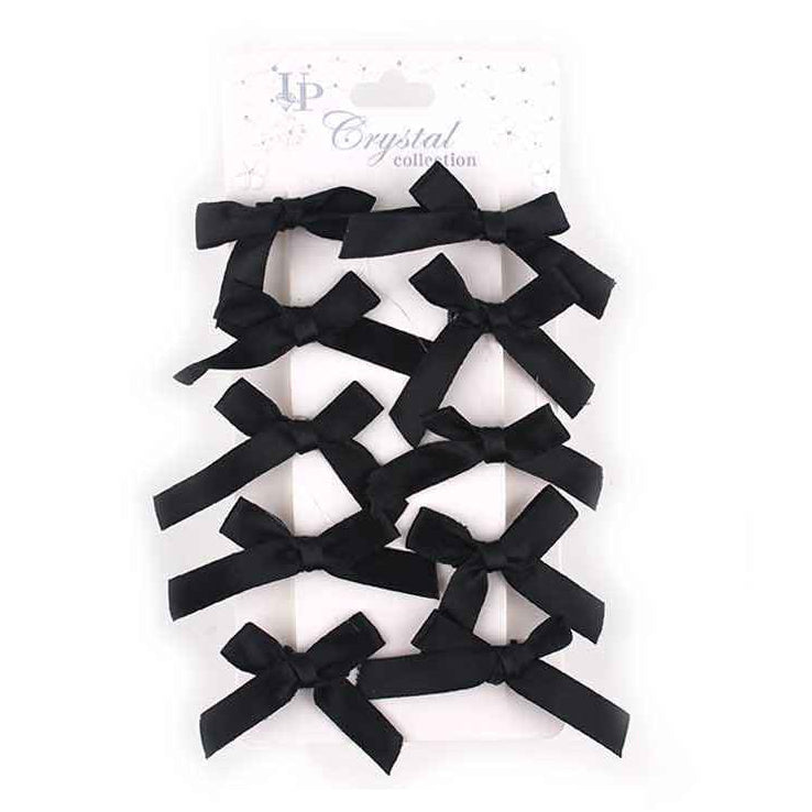 Chic & Classic: Black Satin Bow Hair Clips