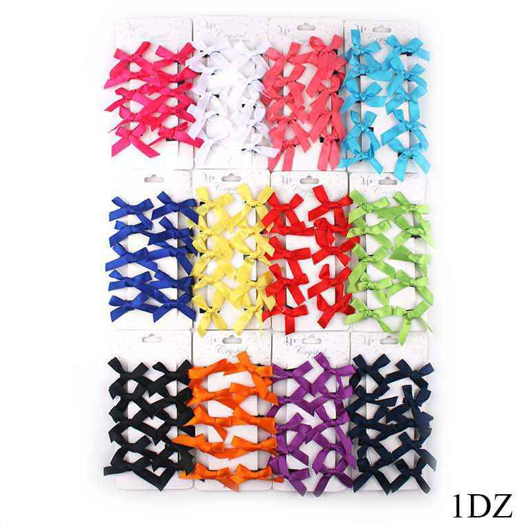 Rainbow Pop: Vibrant Mini Bow Hair Clip Set