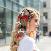 Patriotic Pop: Red, White & Navy Mini Bow Clip Set