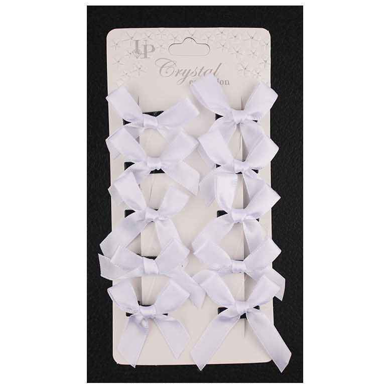 Chic & Classic: White Satin Bow Hair Clips