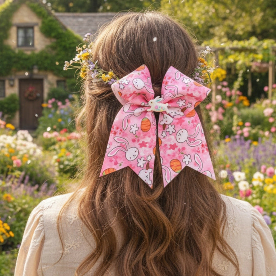 Easter Bunny & Carrot Hair Bow Clip (16cm)