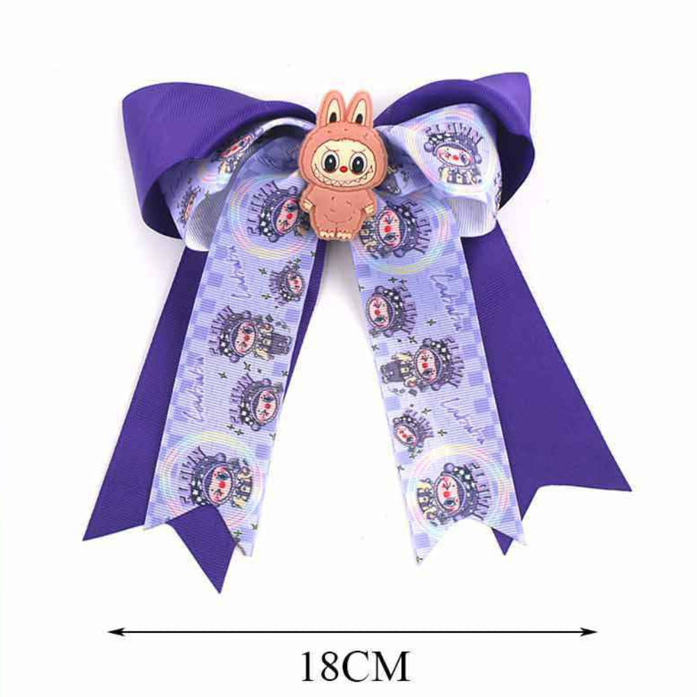 Cute Character Ribbon Hair Bow Clip (18cm)