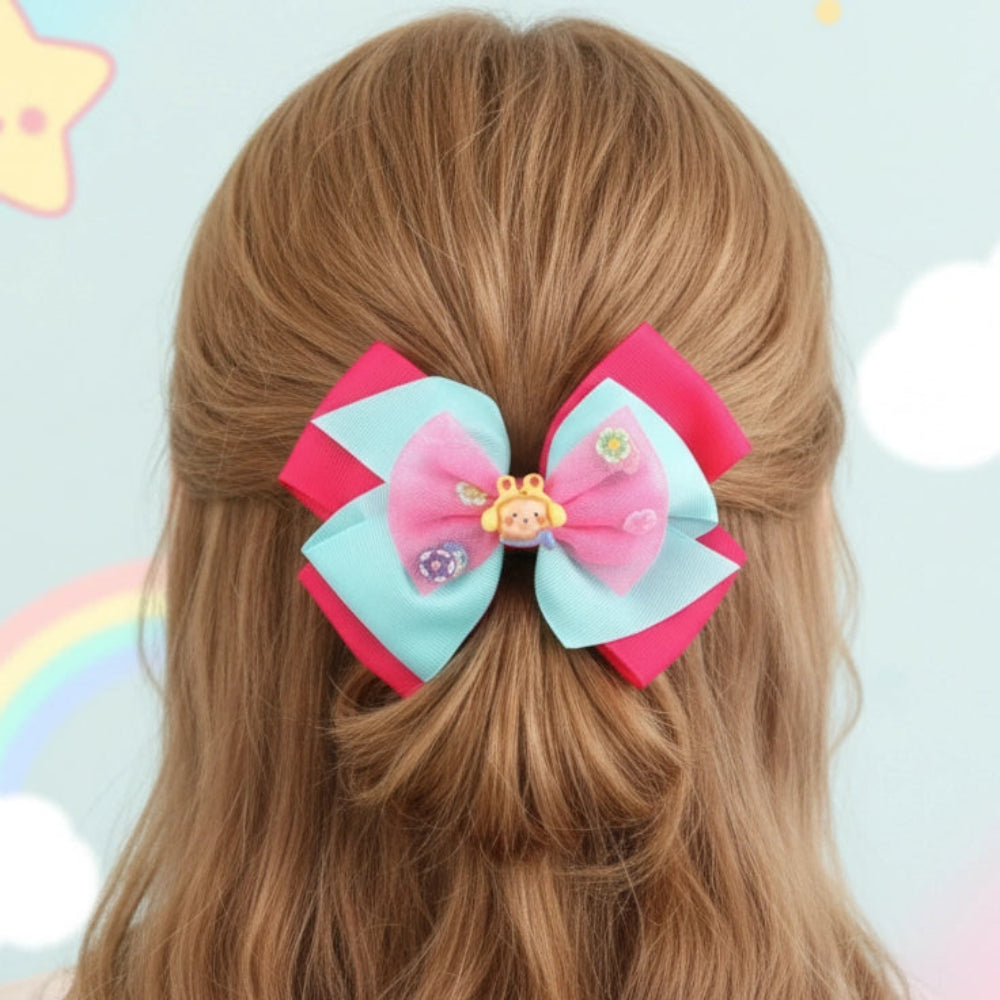 Pastel Pop Layered Hair Bow Clip (12cm)
