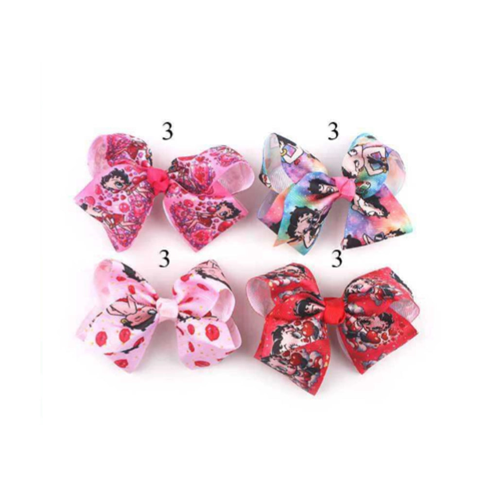 Chic Cartoon Cutie Hair Bow Clip - 9cm Playful Accessory