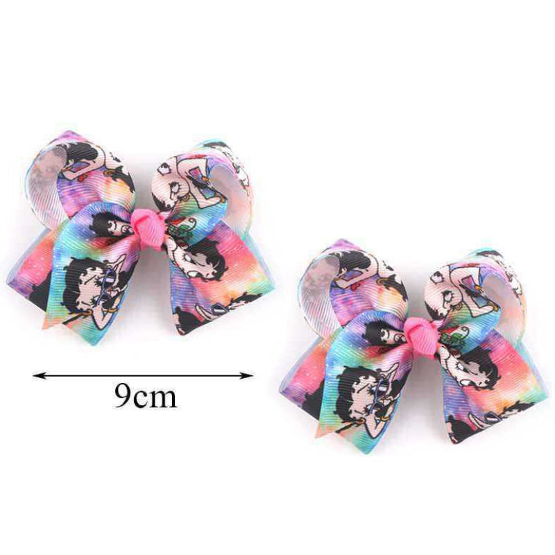 Chic Cartoon Cutie Hair Bow Clip - 9cm Playful Accessory