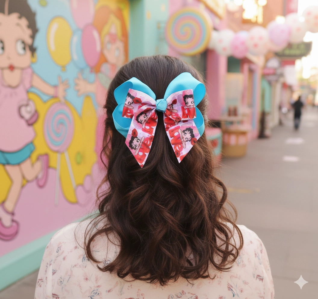 Retro Glamour Jumbo Hair Bow Clip (15cm)