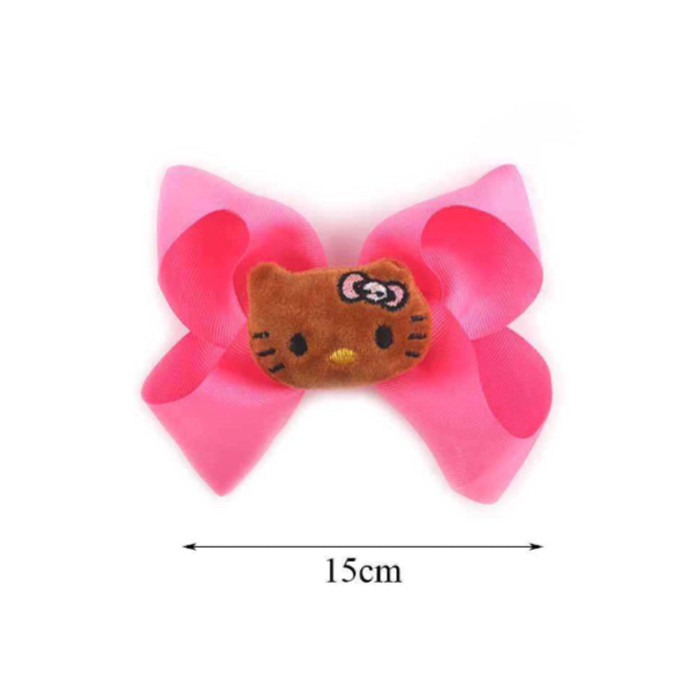 Adorable Cat Face Grosgrain Hair Bow Clips
