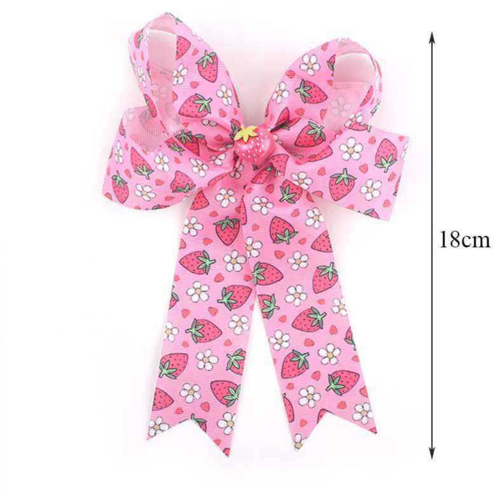 XXL 18cm Pink Strawberry Statement Hair Bow