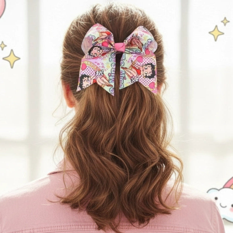 Retro Darling Jumbo Bow Clip - 15cm Statement Hair Accessory