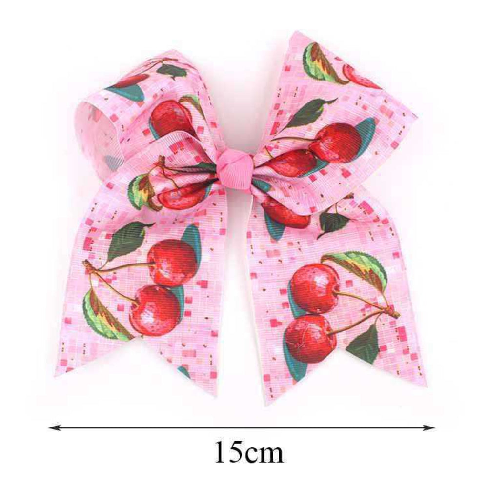 Vibrant 15cm Pink Cherry Statement Hair Bow