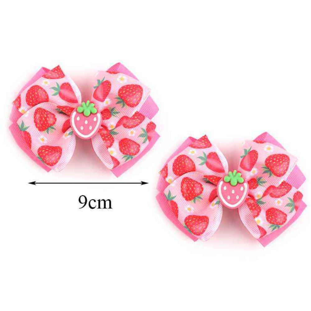 Sweet Berry Delight Hair Bow Clips