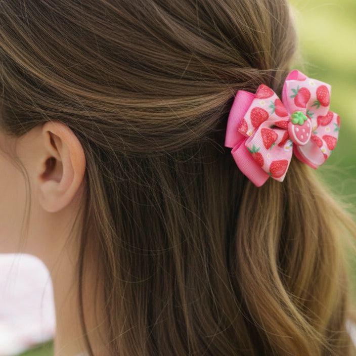 Sweet Berry Delight Hair Bow Clips