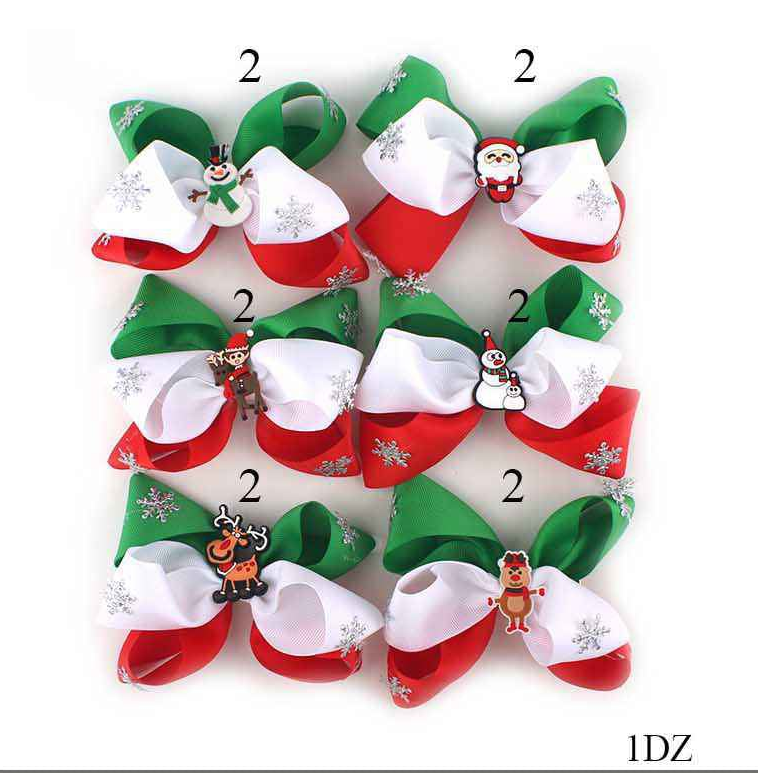 Festive Fun: Christmas Holiday Layered Hair Bow Clips