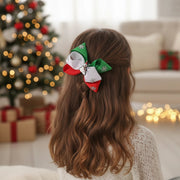 Festive Fun: Christmas Holiday Layered Hair Bow Clips