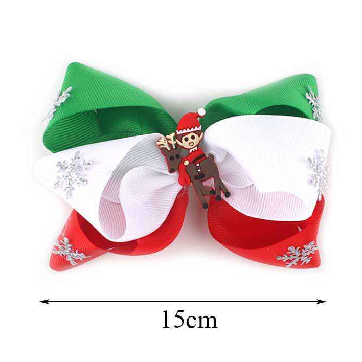 Festive Fun: Christmas Holiday Layered Hair Bow Clips