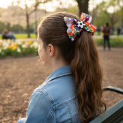 Vibrant Soccer Mascot Hair Bow - 15-Inch Grosgrain Accessory (MKC-5029)
